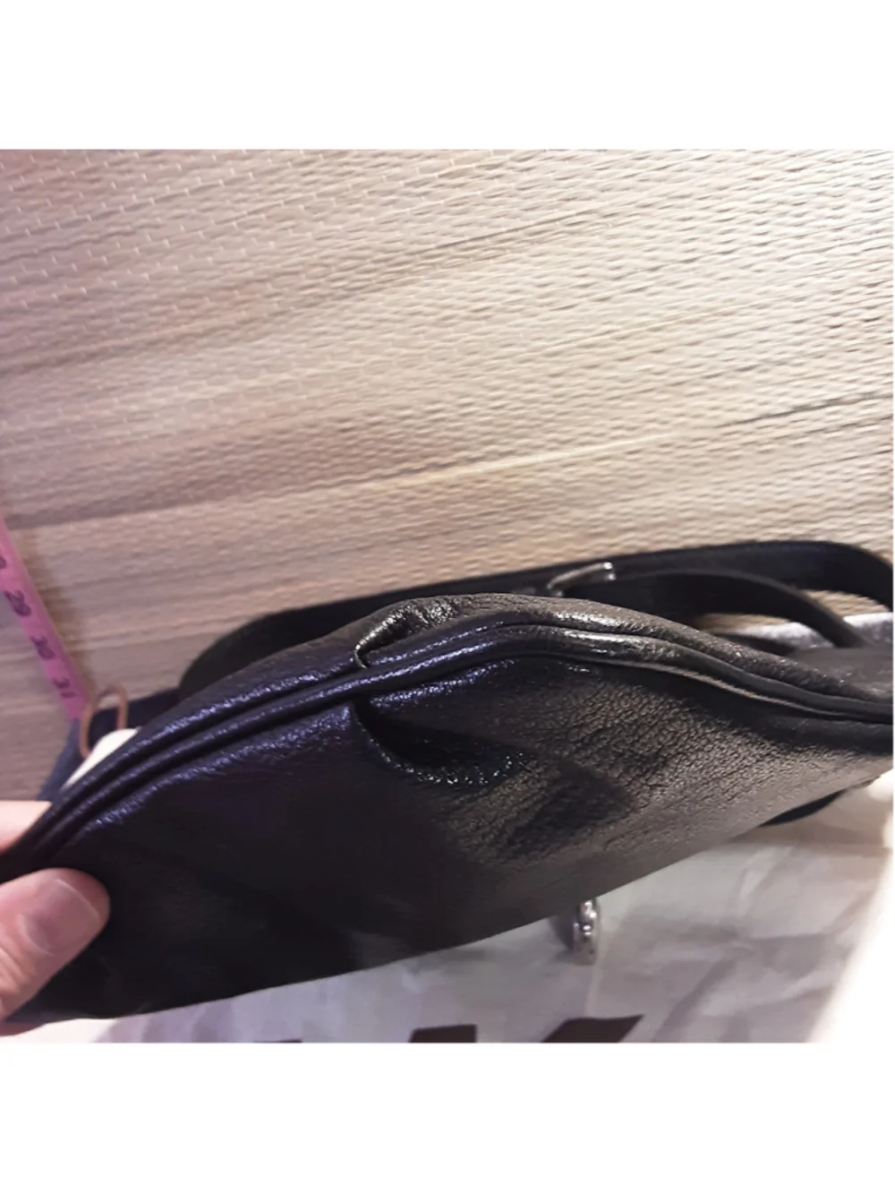 Michael Kors Black Pebbled Leather Crossbody Bag with Silver Hardware & Dust Bag